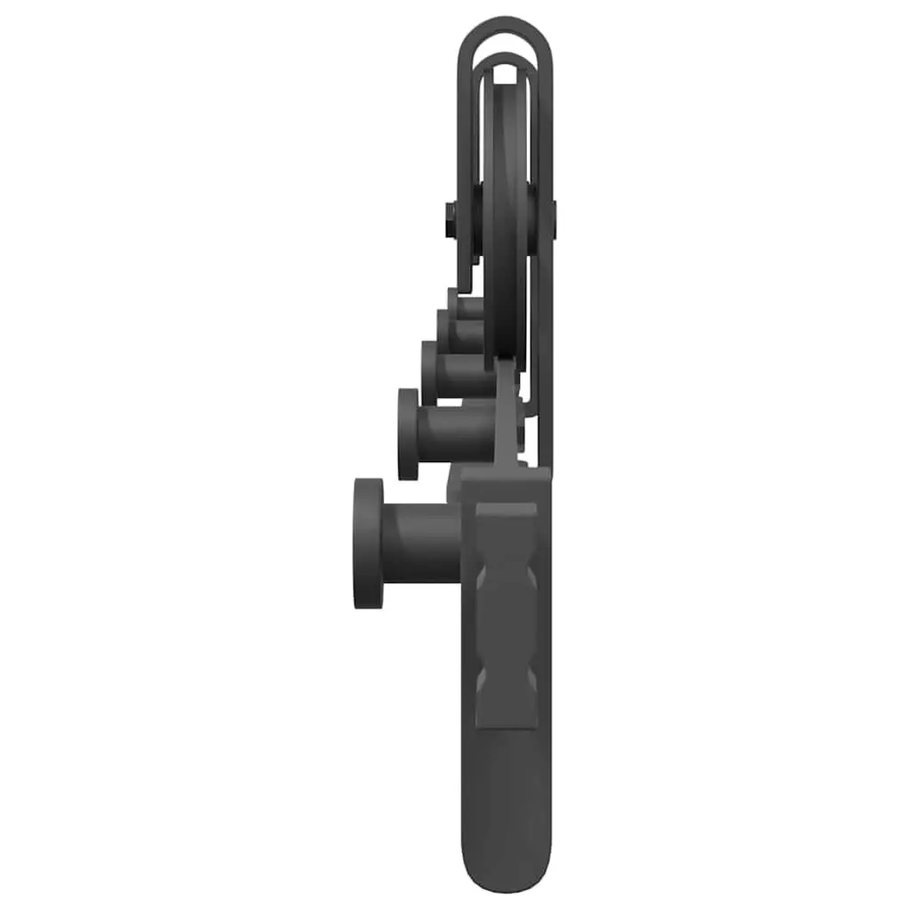 Sliding Door Hardware Kit 200cm Steel Track System Black