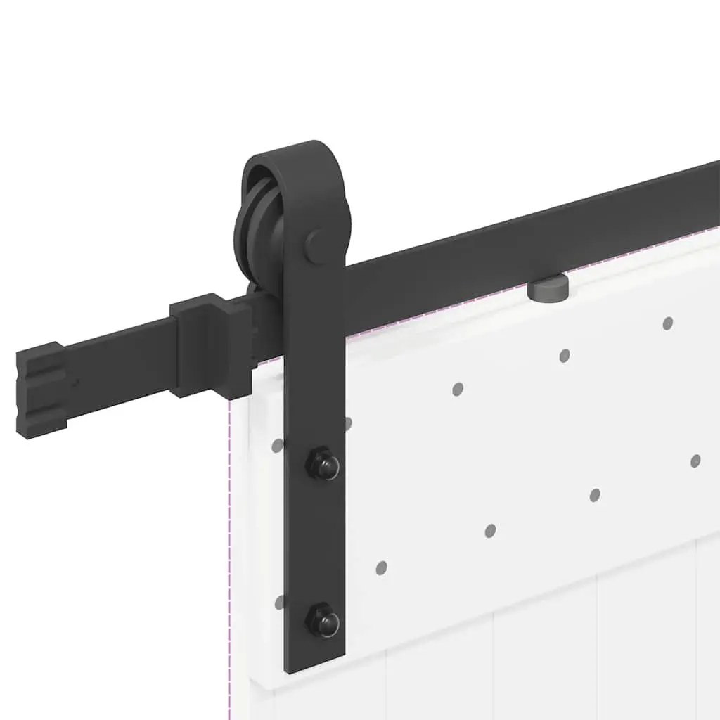 Sliding Door Hardware Kit Interior Doors 183cm Black Steel Track Rail System