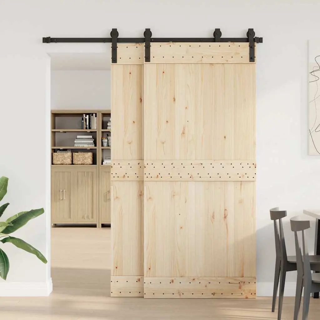 Sliding Door Hardware Kit Interior Doors 183cm Black Steel Track Rail System