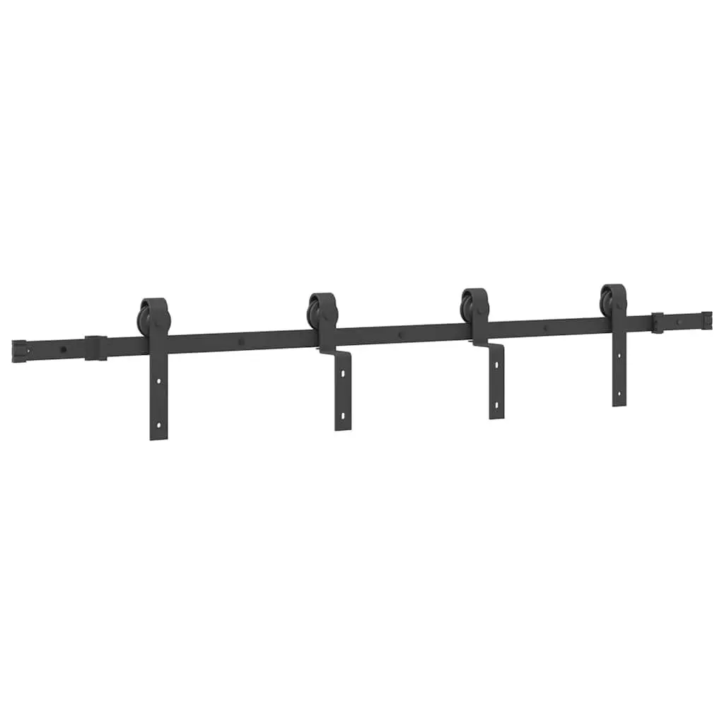 Sliding Door Hardware Kit Interior Doors 183cm Black Steel Track Rail System