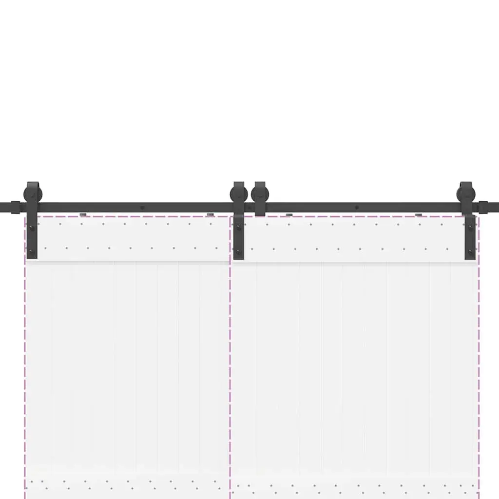 Sliding Door Hardware Kit Interior Doors 183cm Black Steel Track Rail System