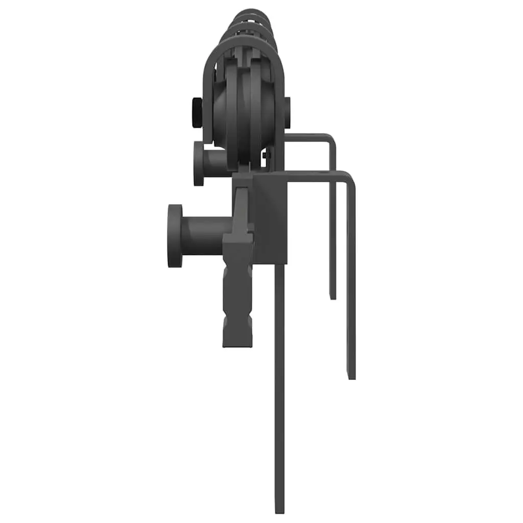 Sliding Door Hardware Kit 200cm Steel Black Track Rail System
