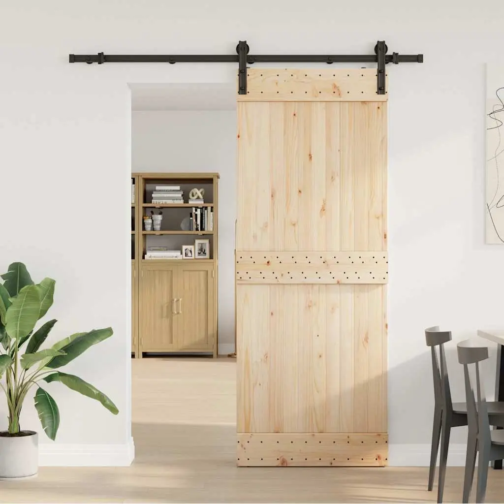 Sliding Door Hardware Kit Indoor Use 183cm Steel Black Track Rail System