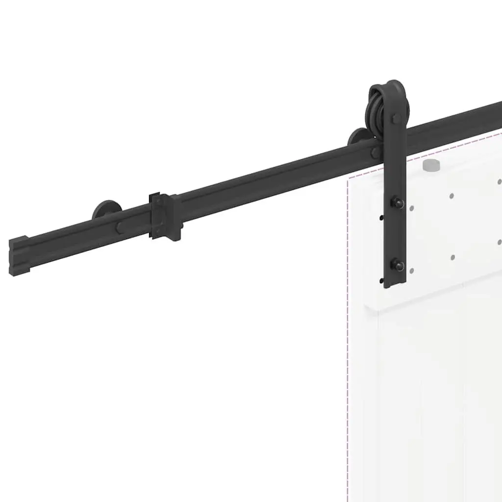 Sliding Door Hardware Kit Interior Doors 200cm Black Steel Track Rail System