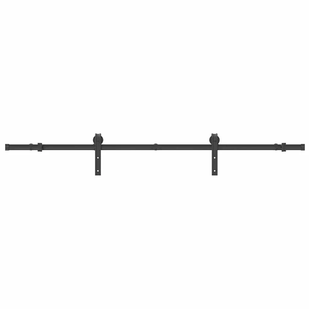 Sliding Door Hardware Kit Interior Doors 200cm Black Steel Track Rail System
