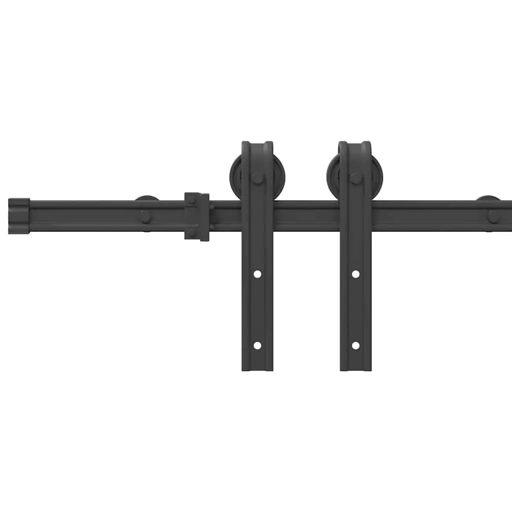 Sliding Door Hardware Kit Interior Doors 200cm Black Steel Track Rail System