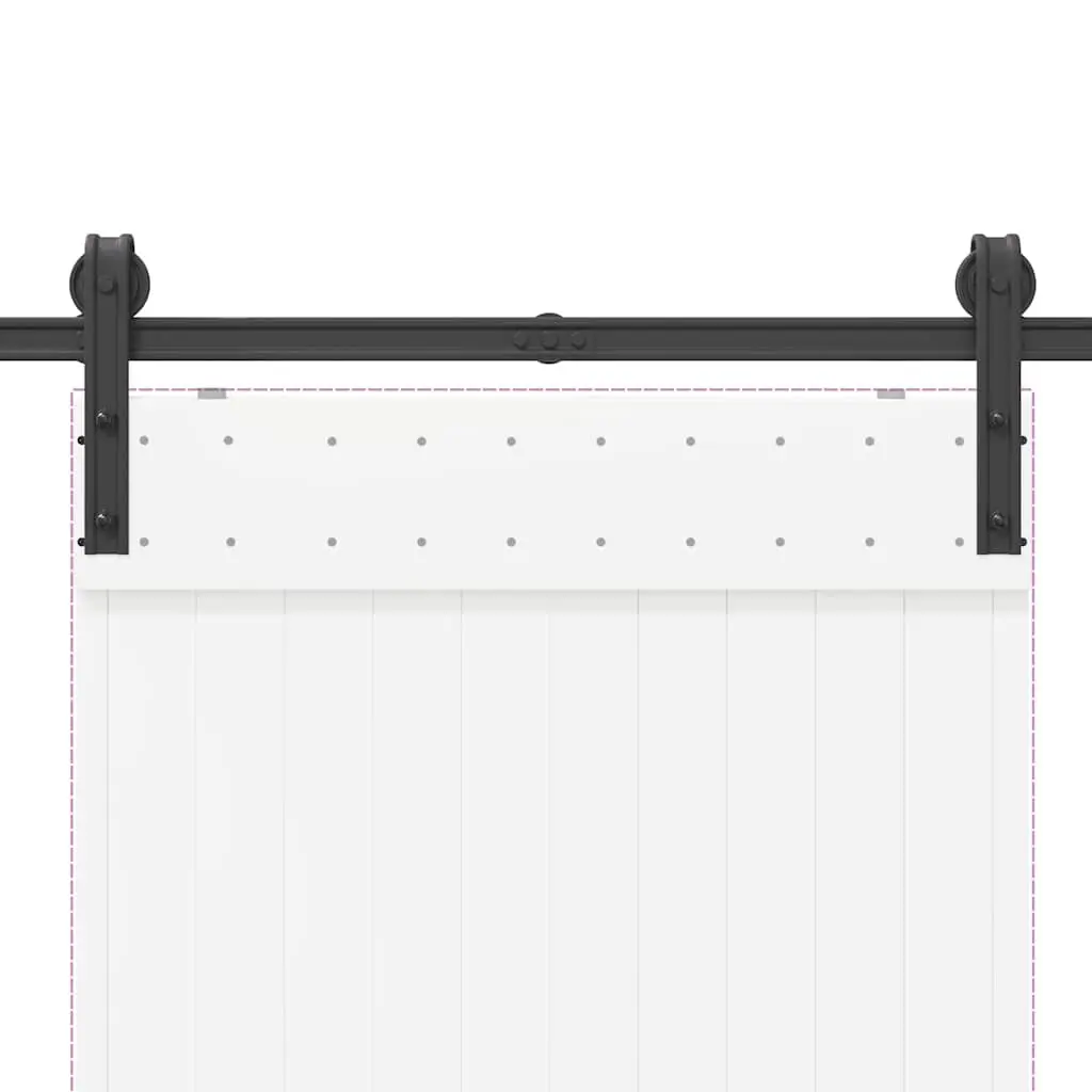 Sliding Door Hardware Kit Interior Doors 200cm Black Steel Track Rail System