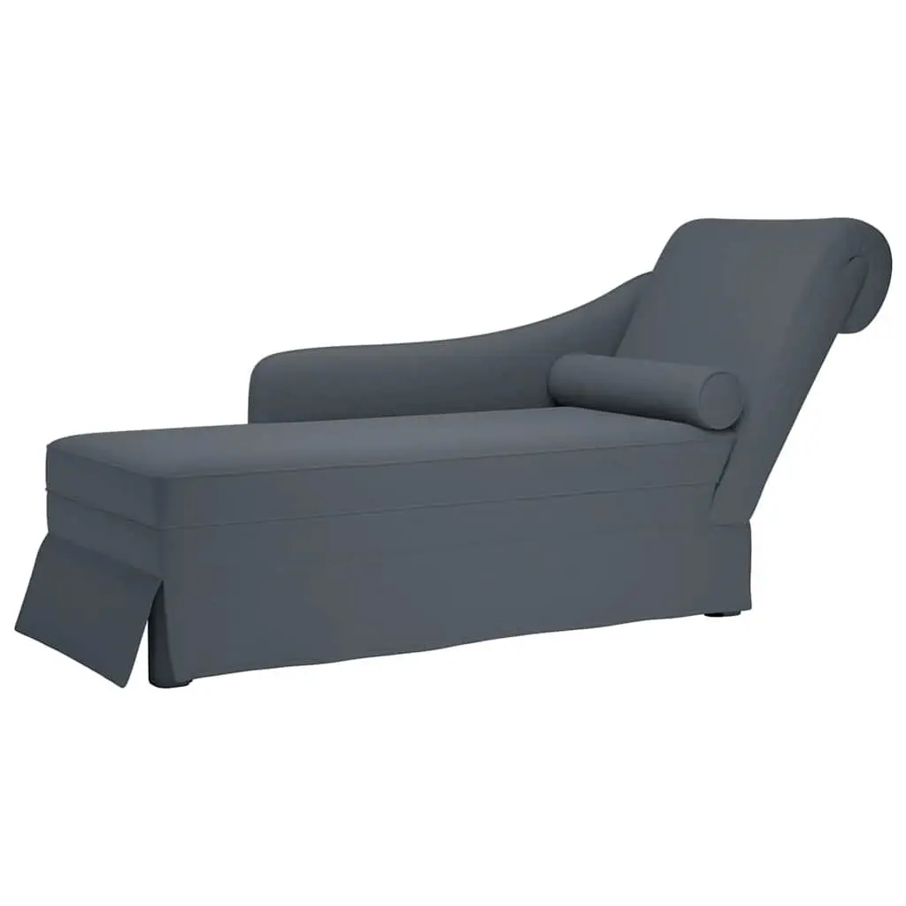 Dark Grey Chaise Lounge with Armrest