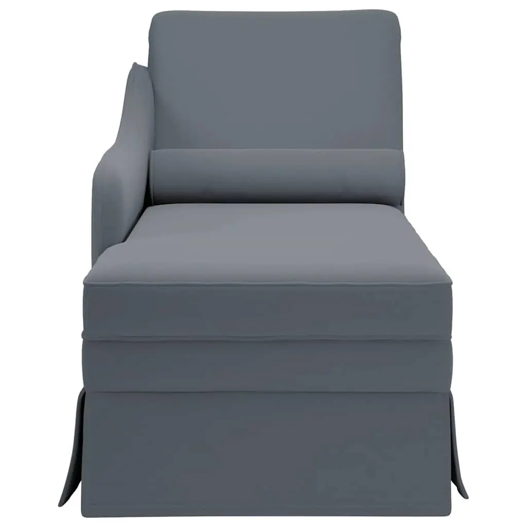 Dark Grey Chaise Lounge with Armrest