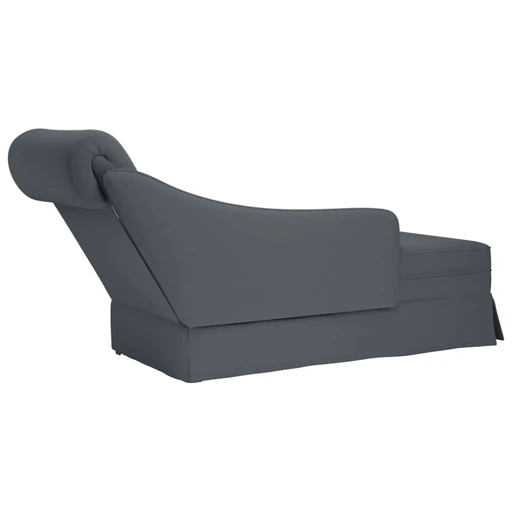 Dark Grey Chaise Lounge with Armrest