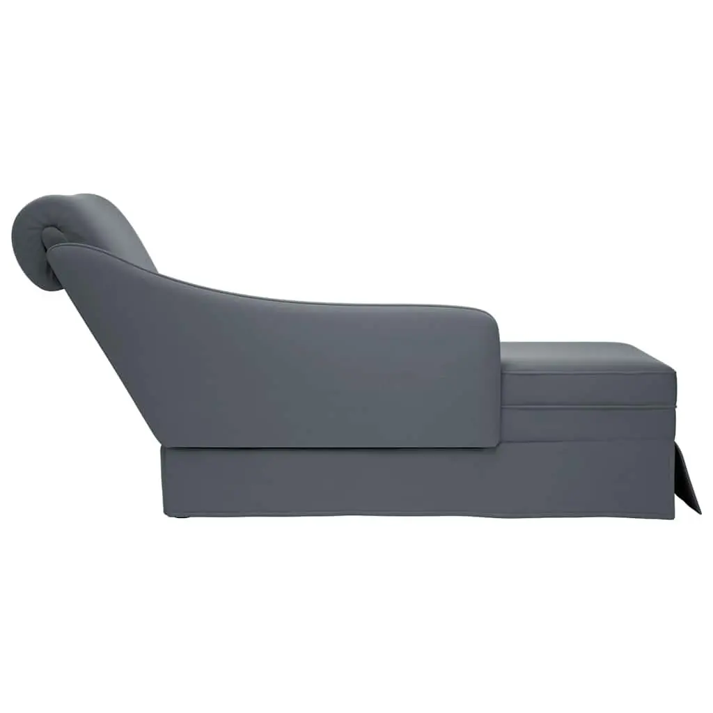 Dark Grey Chaise Lounge with Armrest