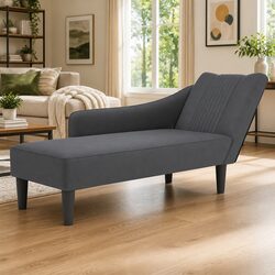 Comfortable Dark Grey Velvet Chaise Lounge for Relaxation