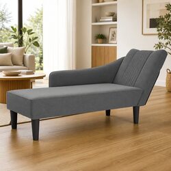 Reassuring Comfort with This Grey Fabric Chaise Lounge
