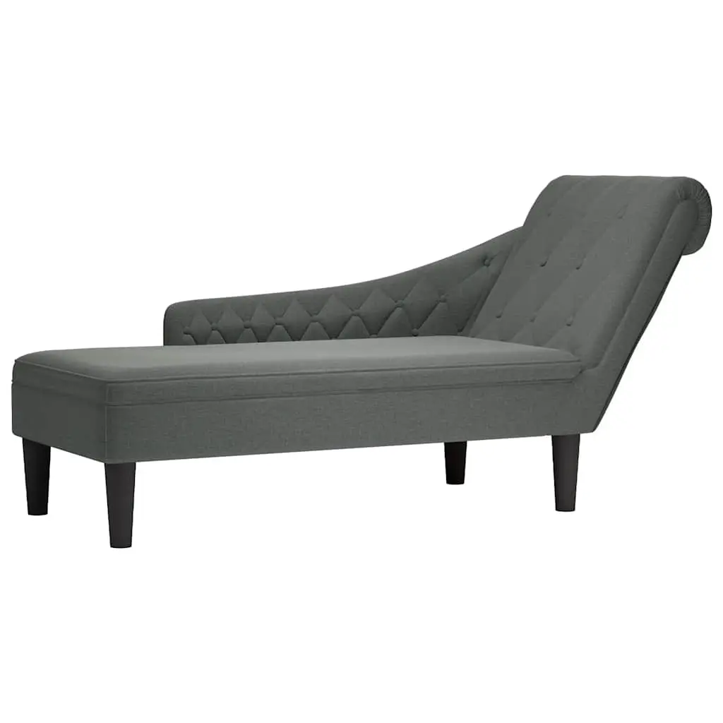Grey Chaise Lounge Chair with Lumbar Support