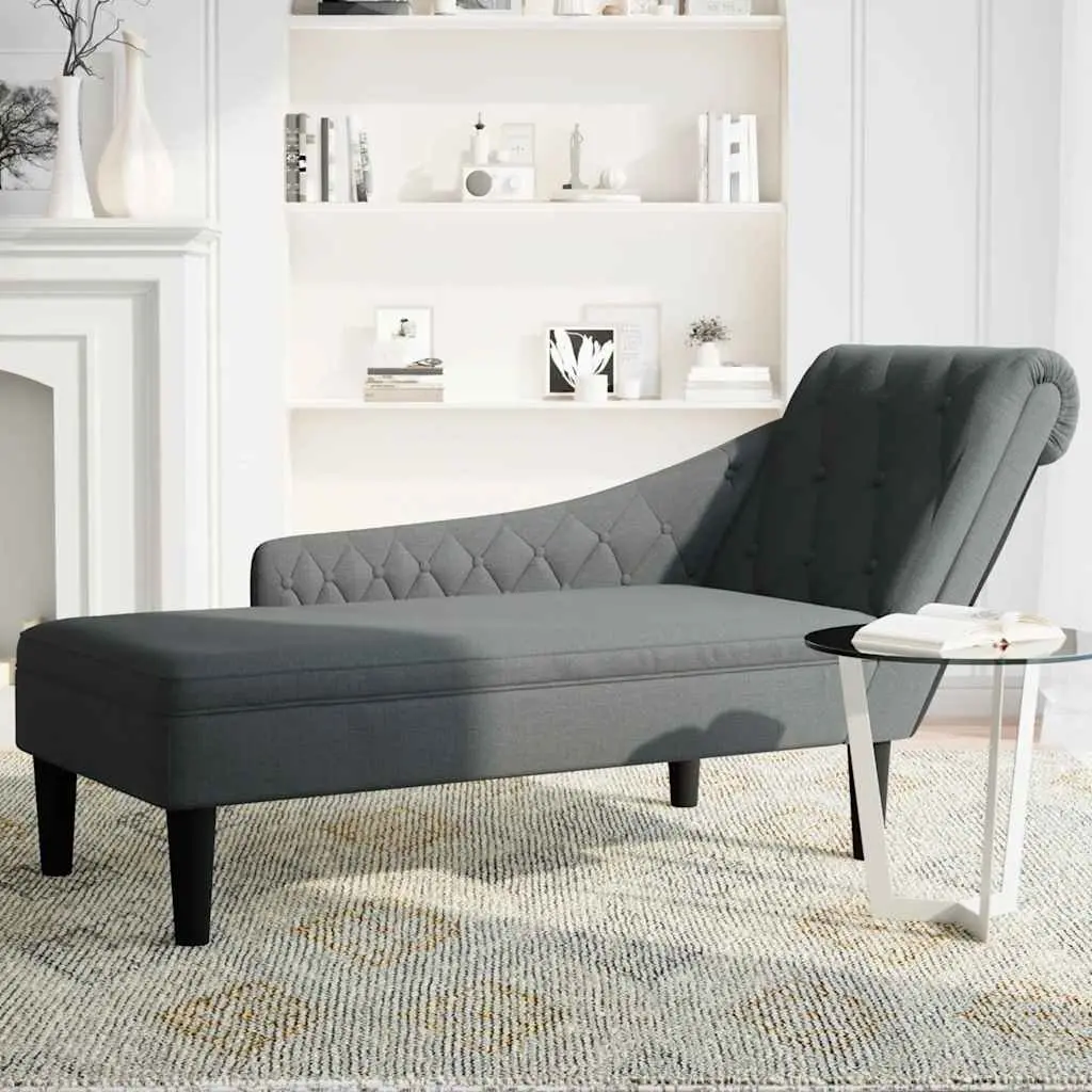 Grey Chaise Lounge Chair with Lumbar Support