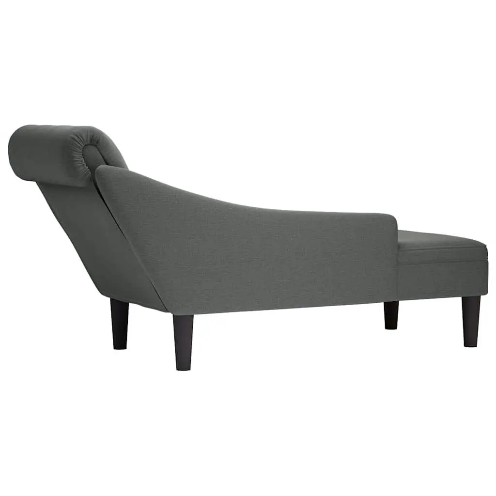 Grey Chaise Lounge Chair with Lumbar Support