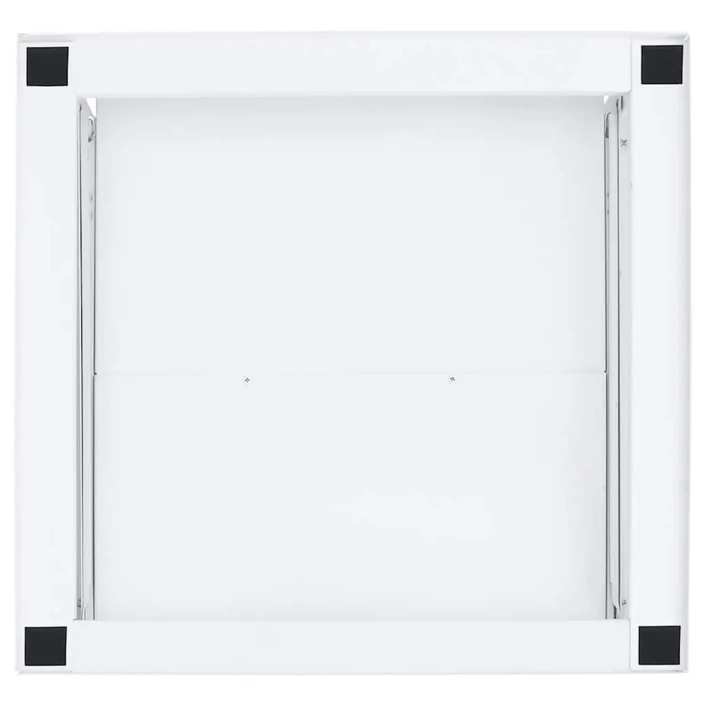 Laundry Pedestal with Pull-out Shelf White Steel Storage Riser for Washing Machine
