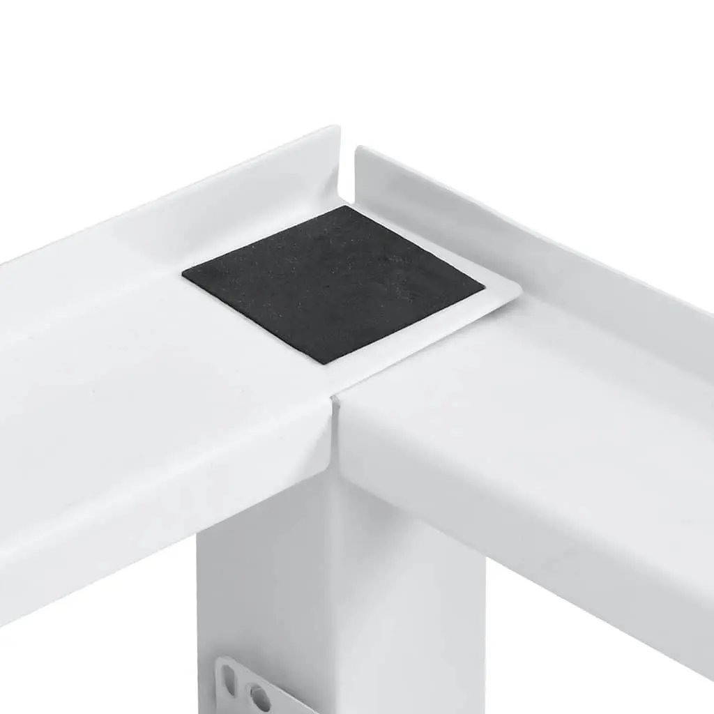 Laundry Pedestal with Pull-out Shelf White Steel Storage Riser for Washing Machine