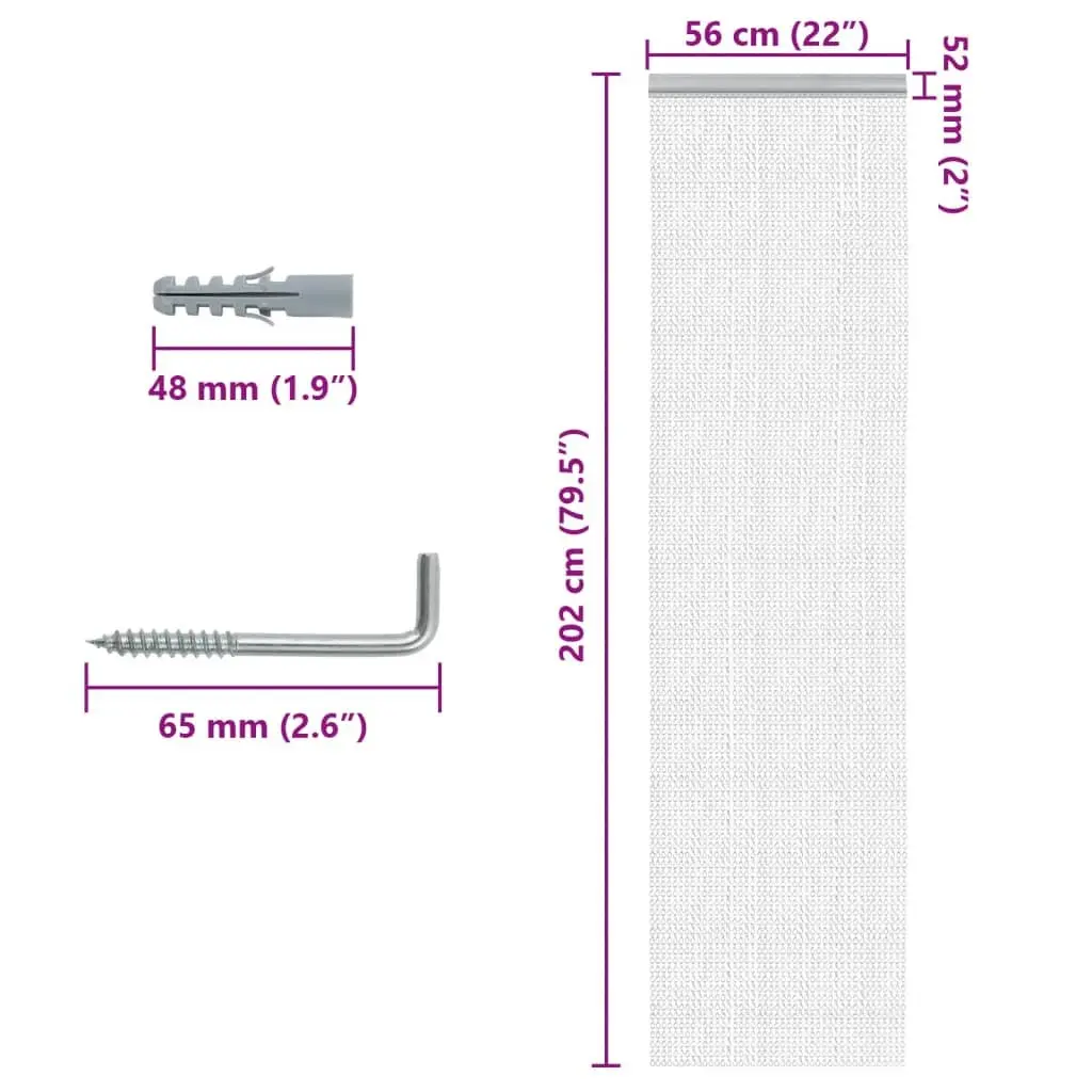 Chain Door Fly Screen Insect Barrier 56x202 cm Aluminium Silver Adjustable