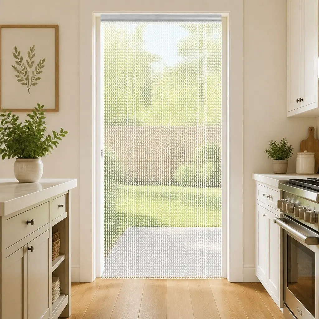 Chain Door Fly Screen Insect Barrier 80x212 cm Silver Aluminium