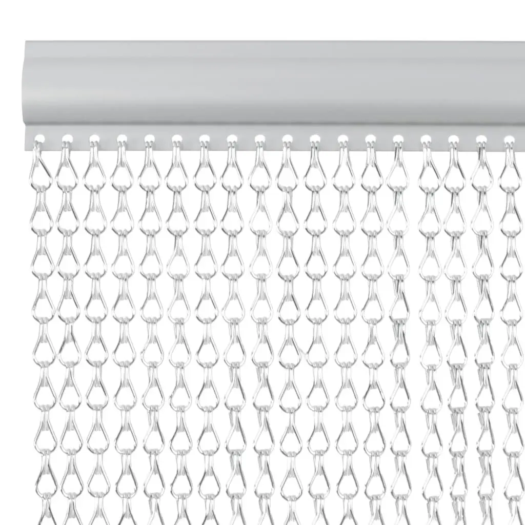 Chain Door Fly Screen Insect Barrier 90x200cm Silver Aluminium