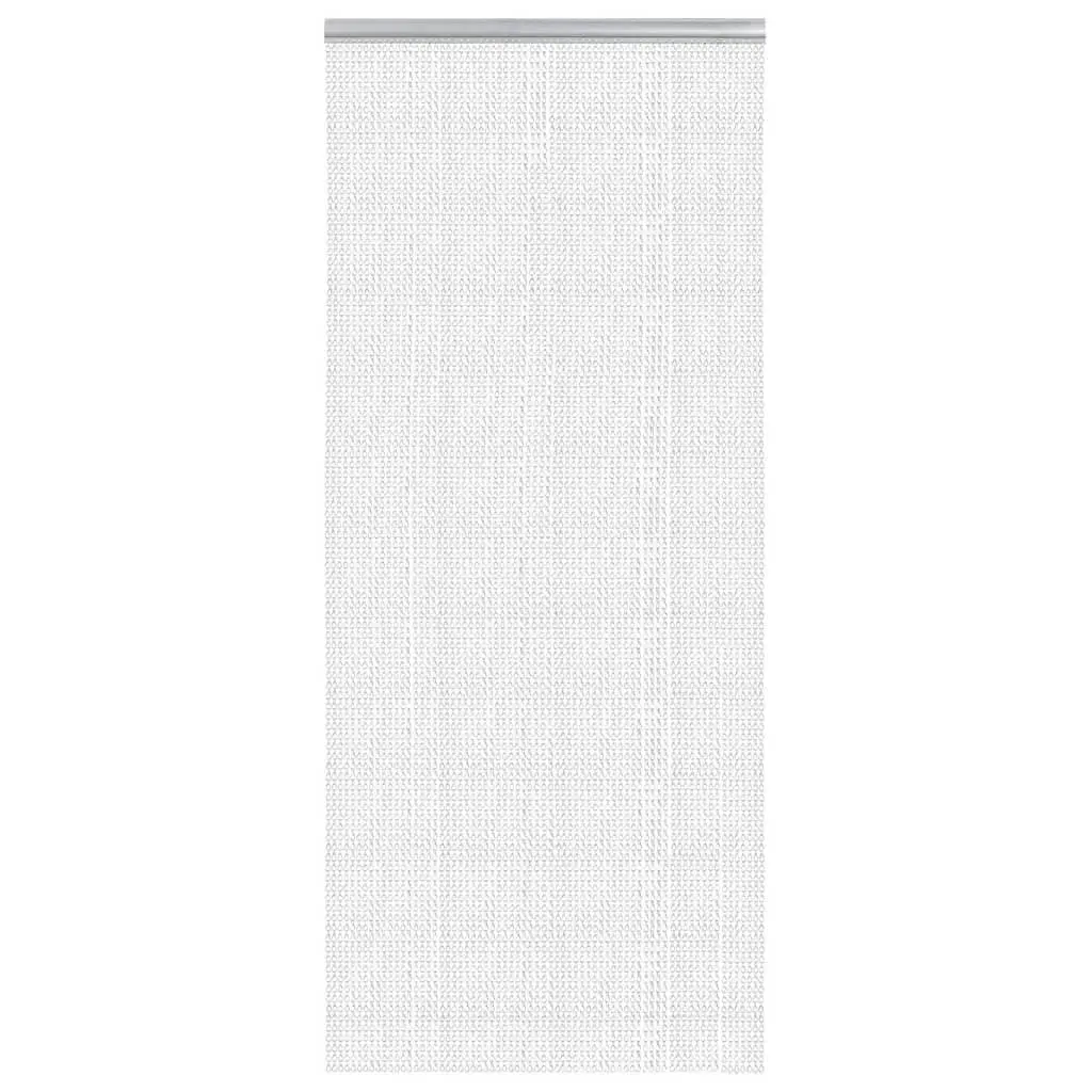 Chain Door Fly Screen Insect Barrier Adjustable 90x212 cm Silver Aluminium