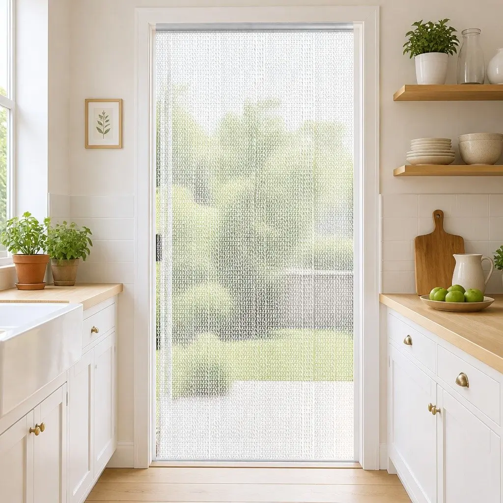 Chain Door Fly Screen Insect Barrier 100x200 cm Aluminium Silver