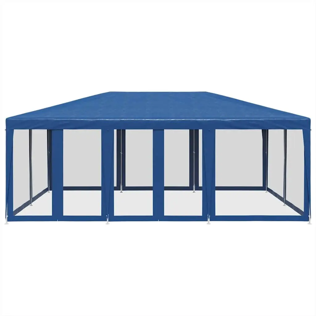 Party Tent Outdoor Gazebo 6x4m Blue with Mesh Sidewalls for Garden Event Shelter