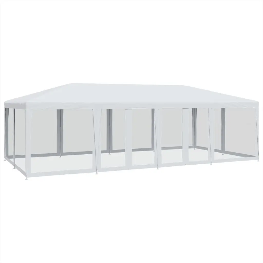 Party Tent Outdoor Gazebo 8x4m White with 12 Mesh Sidewalls