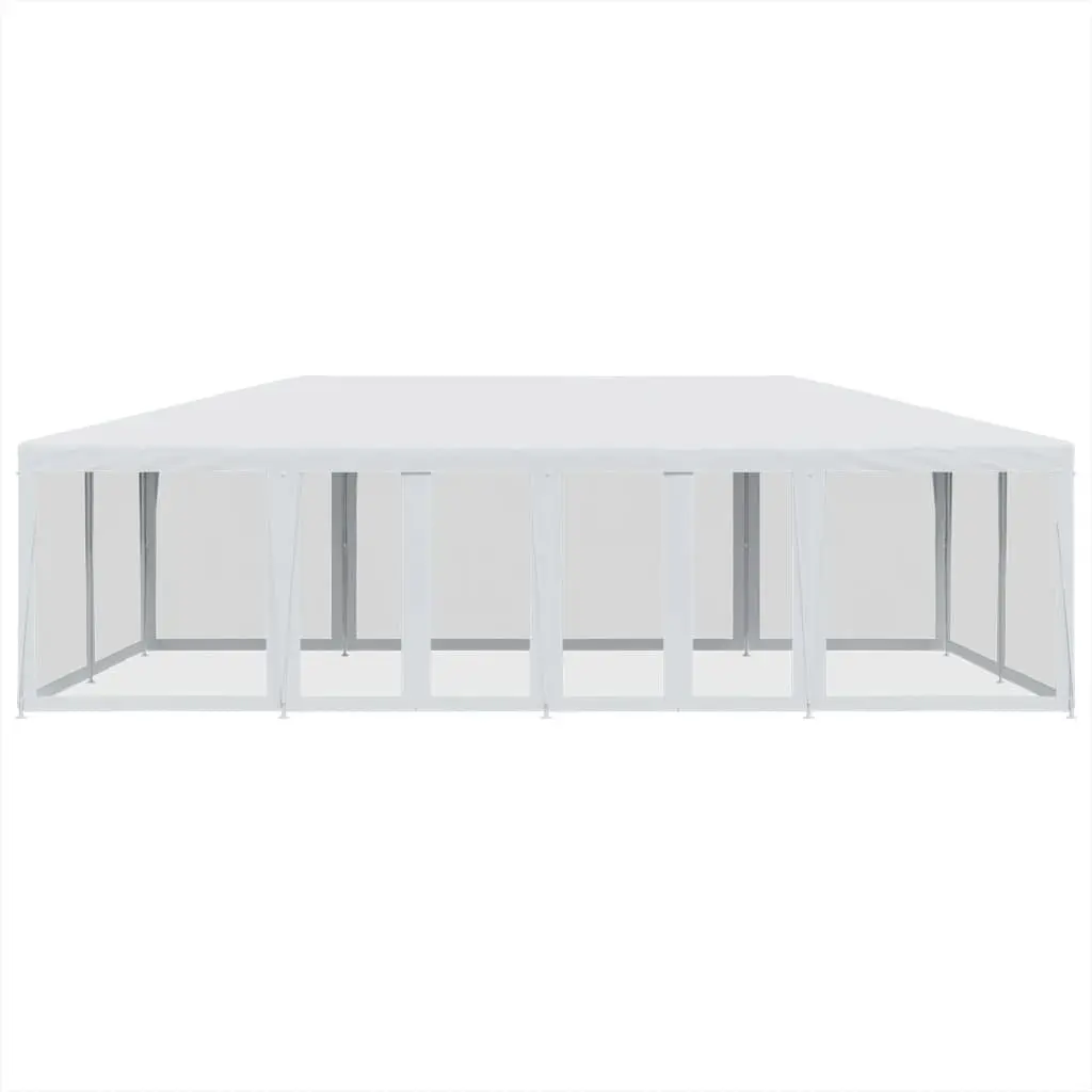 Party Tent Outdoor Gazebo 8x4m White with 12 Mesh Sidewalls