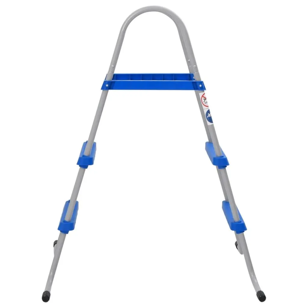 Pool Ladder Above Ground 84cm Non-Slip Steps Steel Plastic Blue