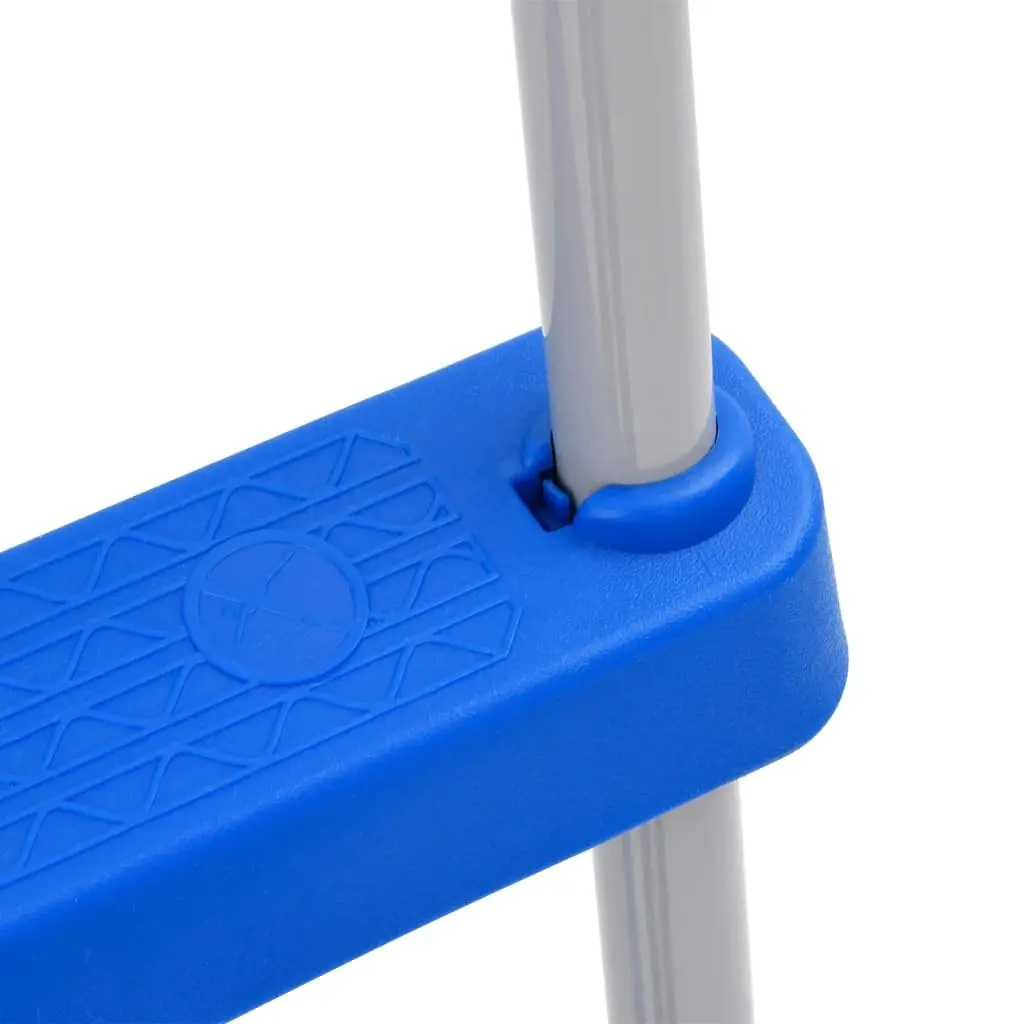Pool Ladder Above Ground 84cm Non-Slip Steps Steel Plastic Blue
