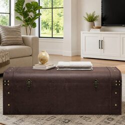 Value-Packed Brown Storage Chest with Functional Design