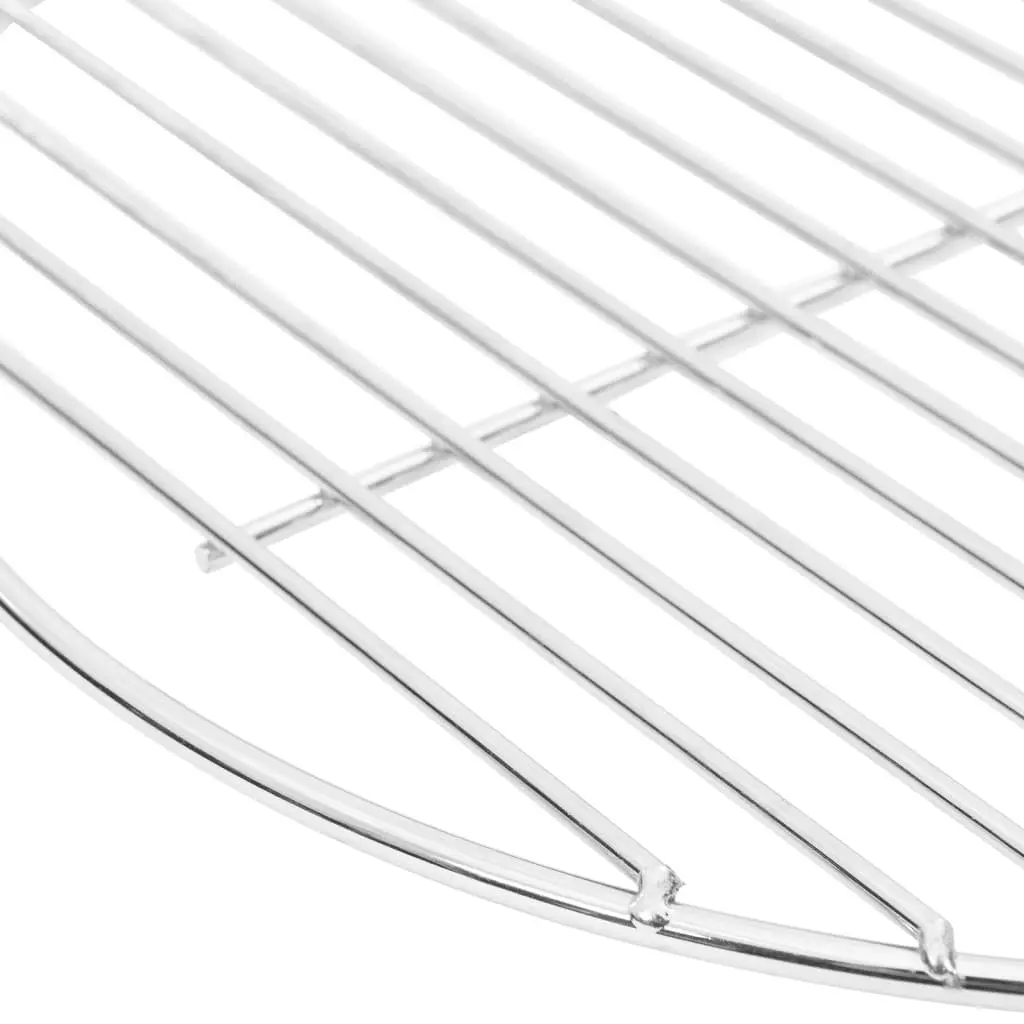 Round Grill Grate Ø34.5 cm Portable Barbecue Accessory Stainless Steel Outdoor Cooking