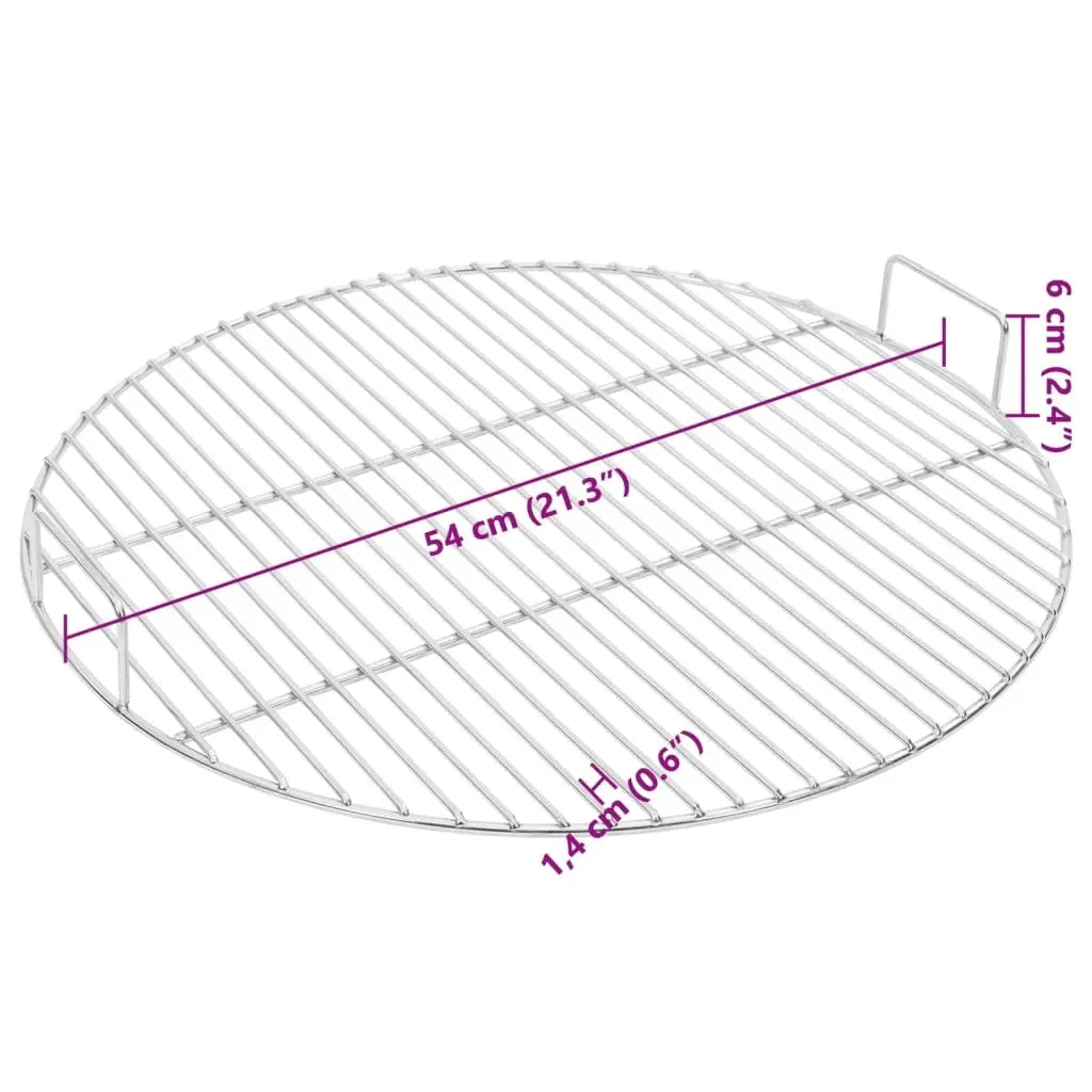 Round Grill Grate 54cm Portable BBQ Cooking Grate with Handles for Charcoal