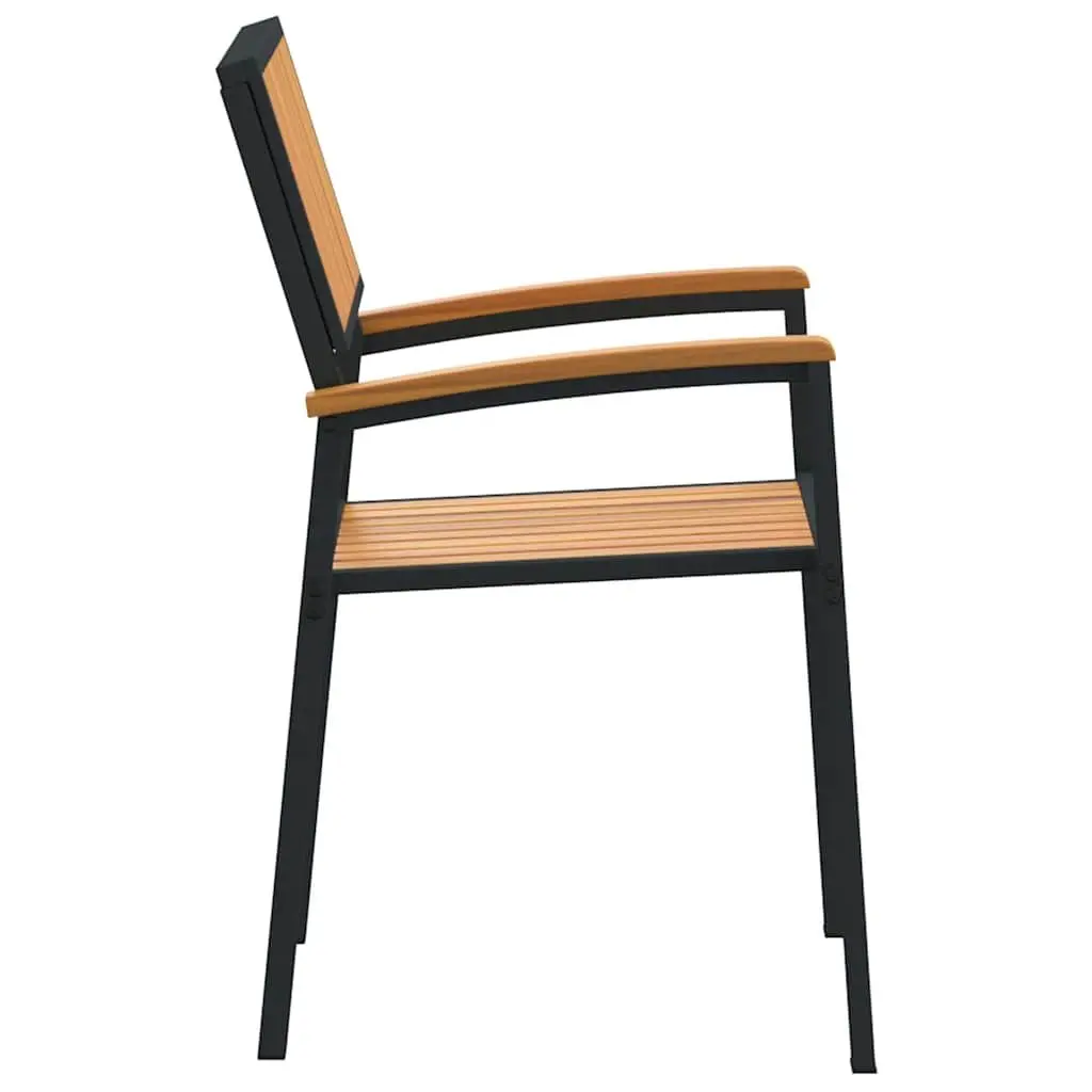 Stacking Chair Outdoor Garden 56 x 57 x 87 cm Brown Solid Acacia Wood 2 pcs
