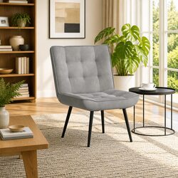 A Comfortable Grey Velvet Chair for Your Home