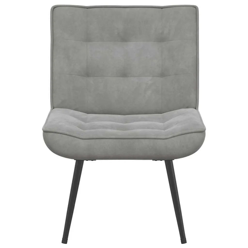Relaxing Chair Grey Velvet Upholstered Lounge Seat Backrest Home Office