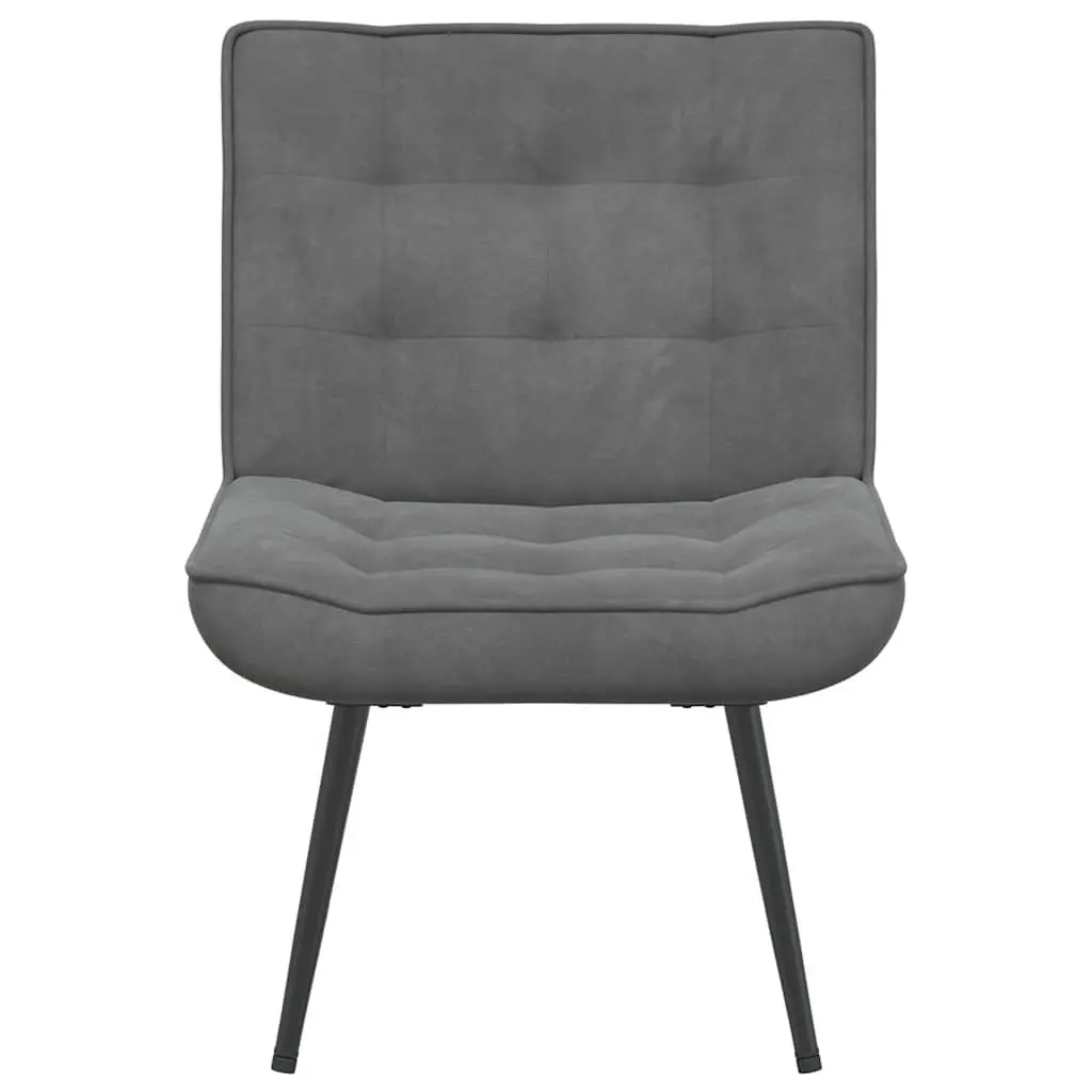 Relaxing Chair Footstool Velvet Upholstered Lounge Seat Grey 64 x 74 x 84 cm