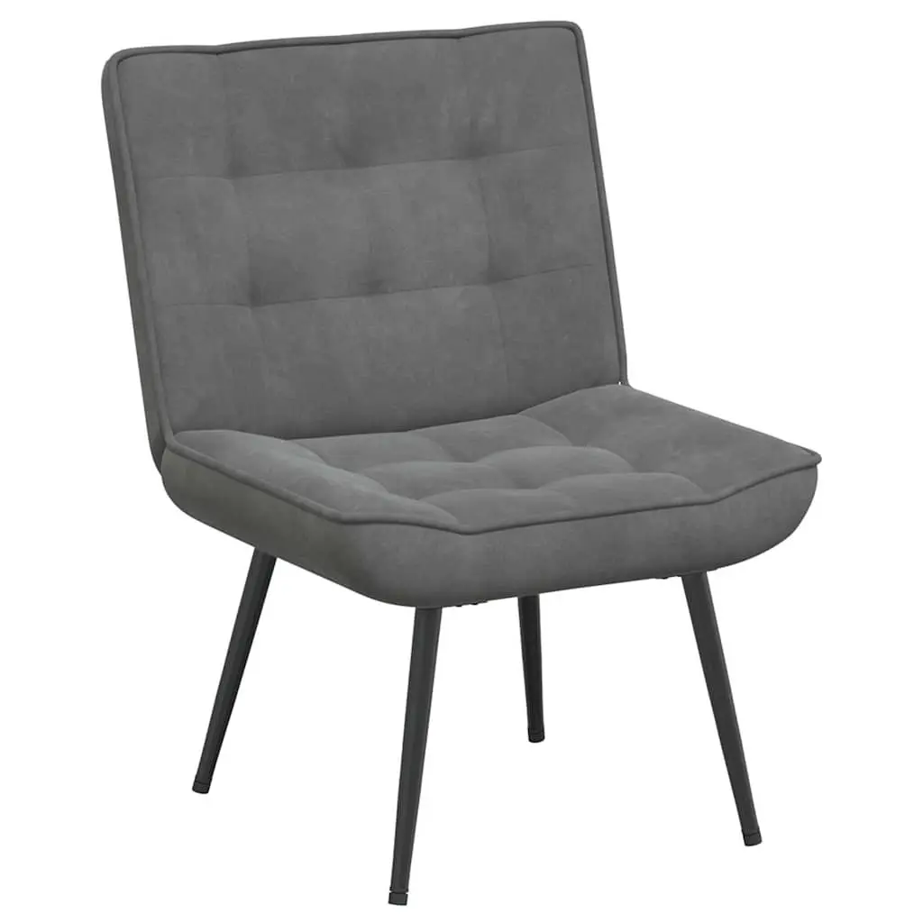 Grey Velvet Relaxing Chair with Footrest