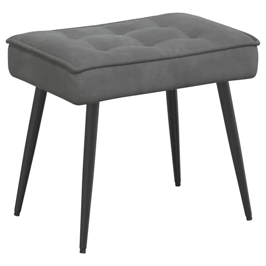 Grey Velvet Relaxing Chair with Footrest