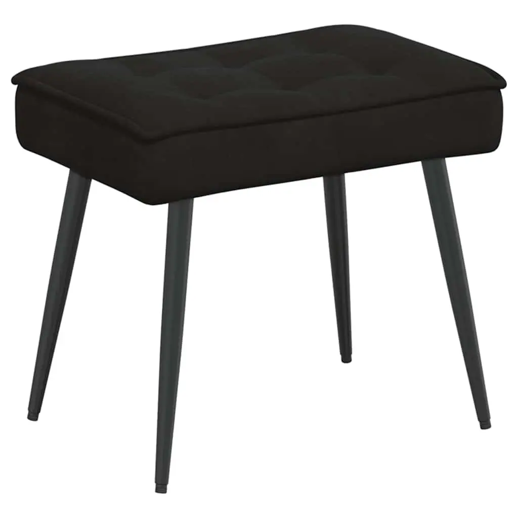 Relaxing Chair Footrest Velvet Upholstered Lounge Seat Black