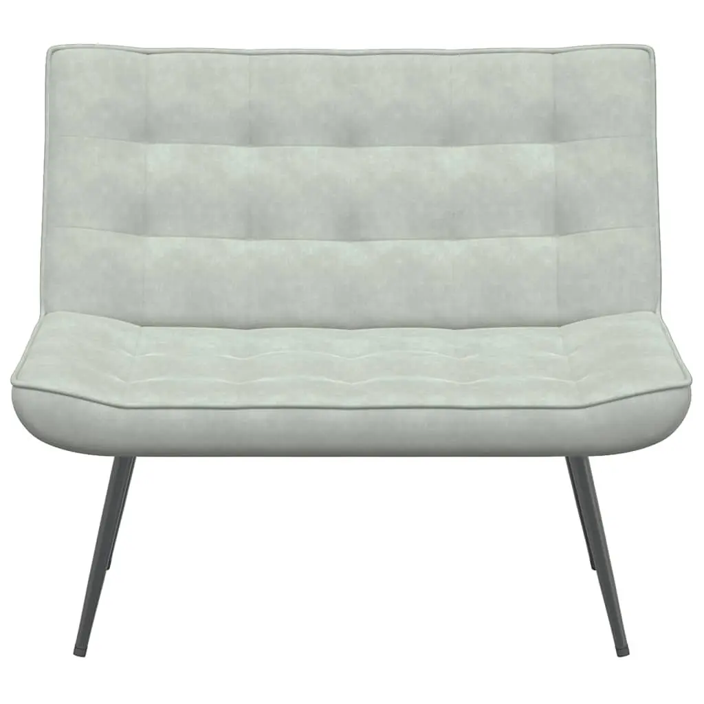 Grey Velvet Bench with Backrest Support 110cm