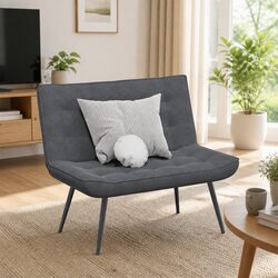 Comfortable and Stylish Grey Velvet Bench Seat
