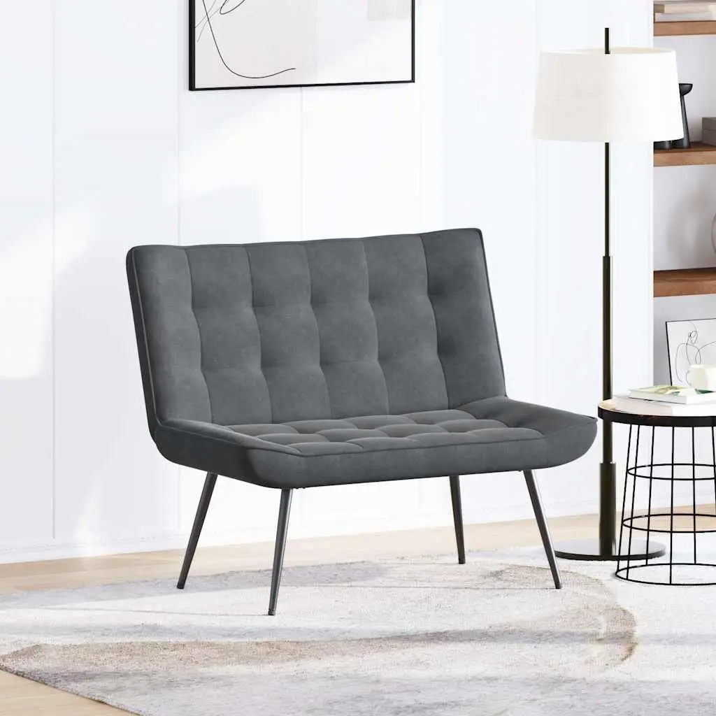 Indoor Furniture Velvet Backrest Bench Grey 110x74x84cm