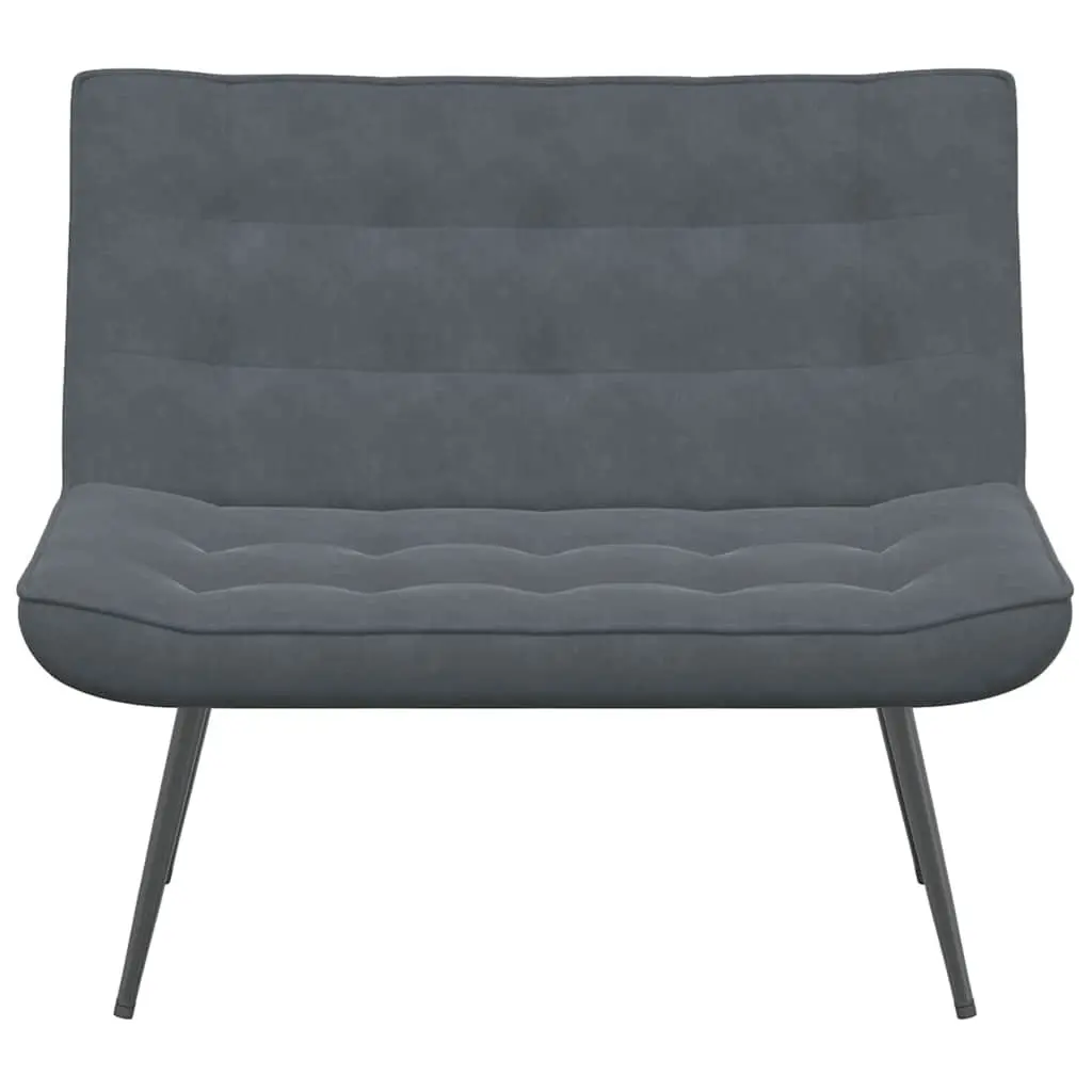 Indoor Furniture Velvet Backrest Bench Grey 110x74x84cm