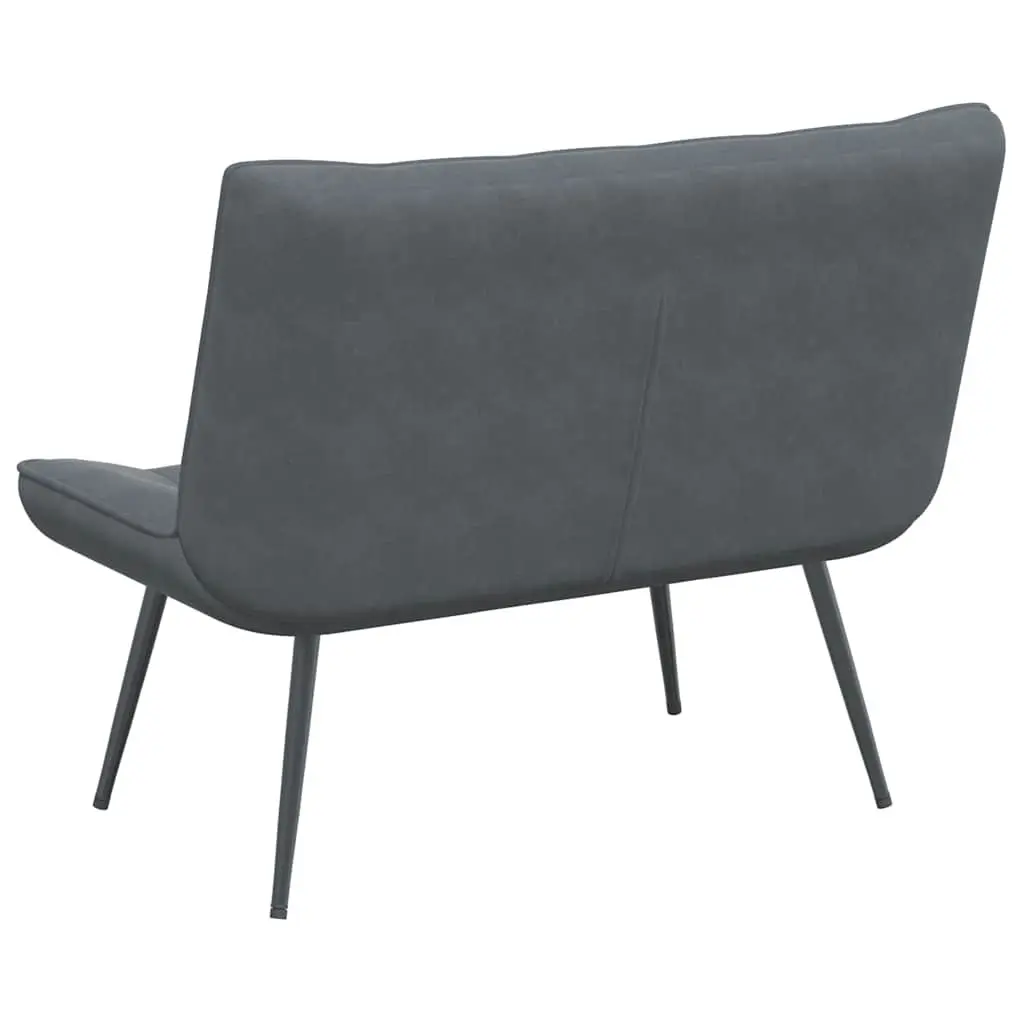 Indoor Furniture Velvet Backrest Bench Grey 110x74x84cm