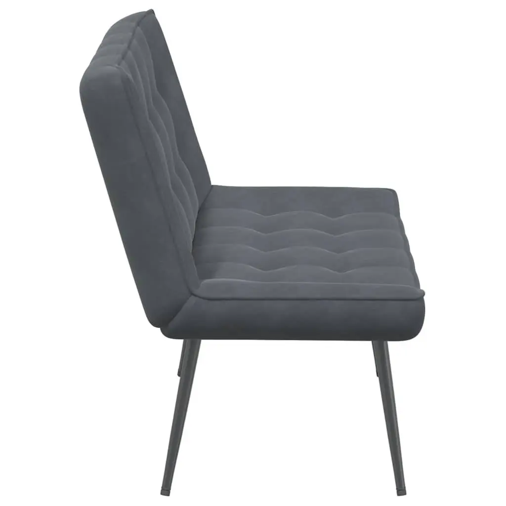 Indoor Furniture Velvet Backrest Bench Grey 110x74x84cm