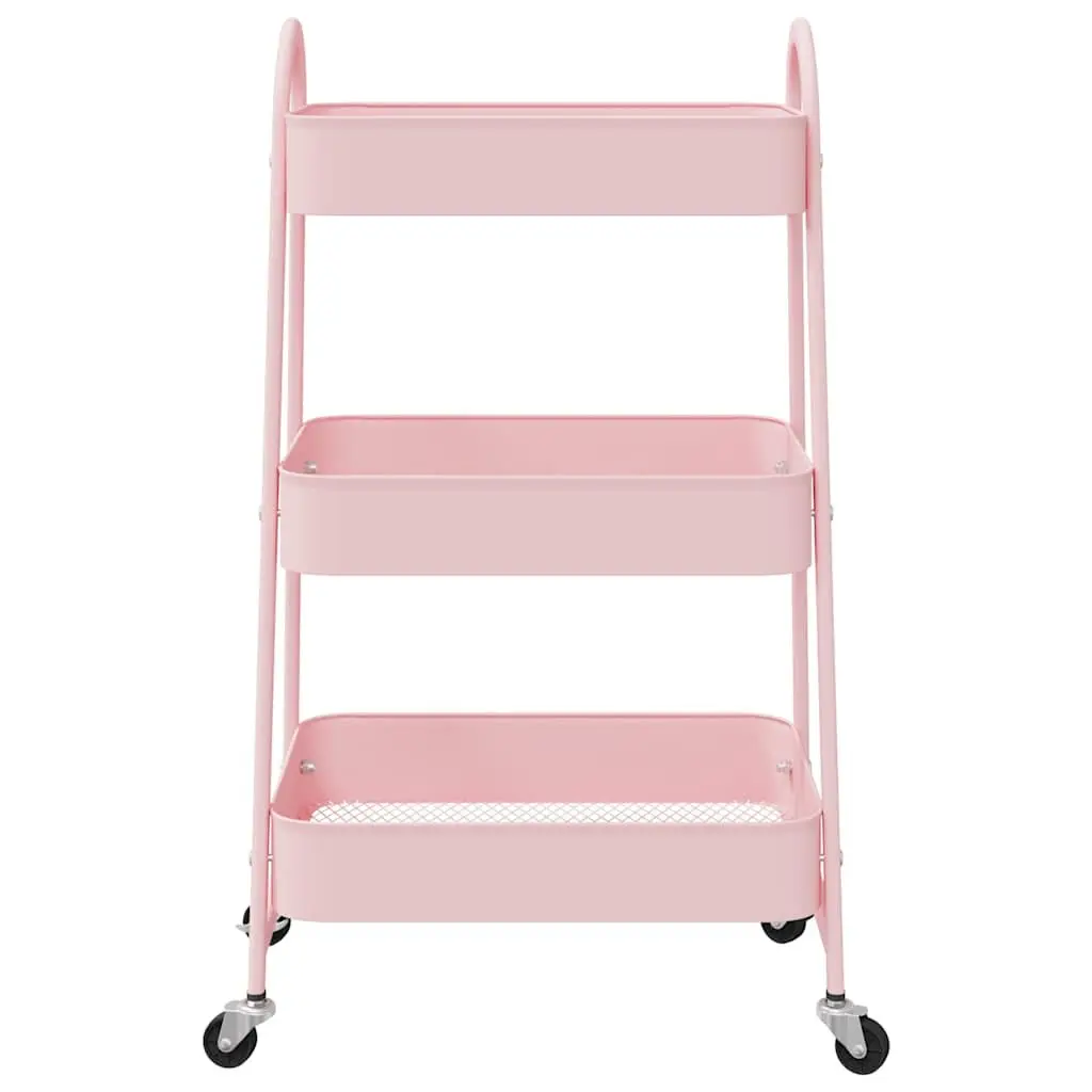 Storage Trolley 3-Tier Kitchen Organiser Cart White