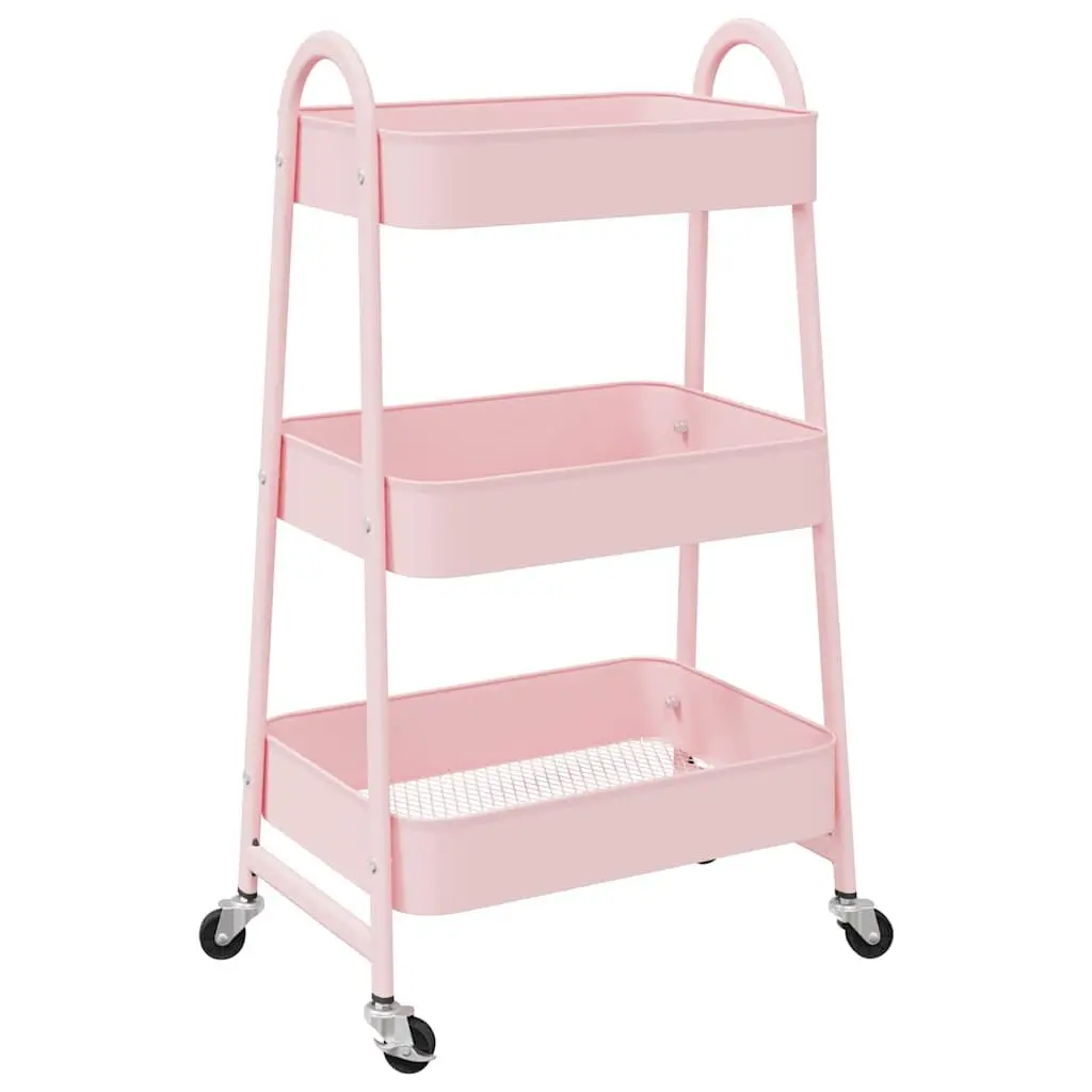 Storage Trolley 3-Tier Kitchen Organiser Cart White